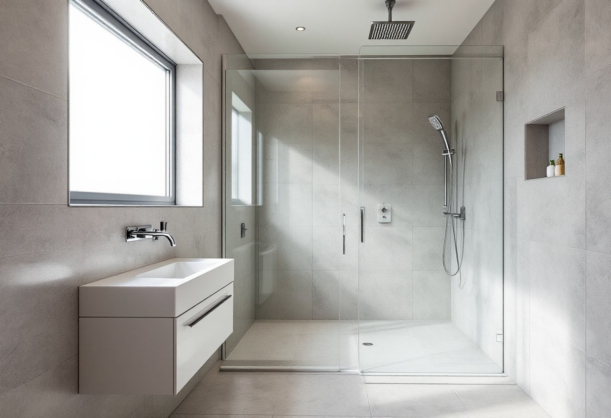 Salle de bains rénovée avec douche italienne à Bruxelles