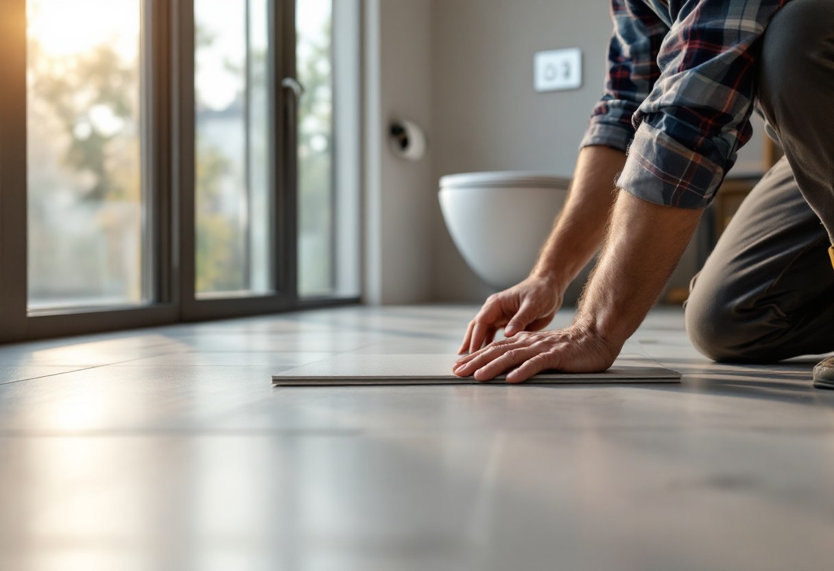 Pose de carrelage et finitions haut de gamme dans une salle de bains à Bruxelles